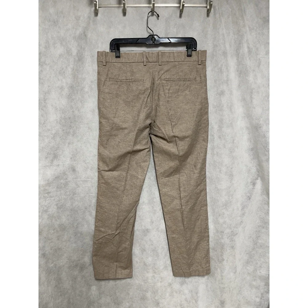 H&M Pants Men's 32X30 Beige Linen Cotton Academia Vacation Casual Relaxed